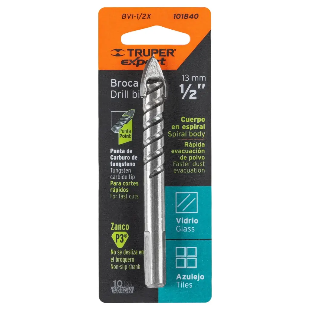 BROCA PARA VIDRIO Y MAYOLICA 1/2"-101840-TRUPER