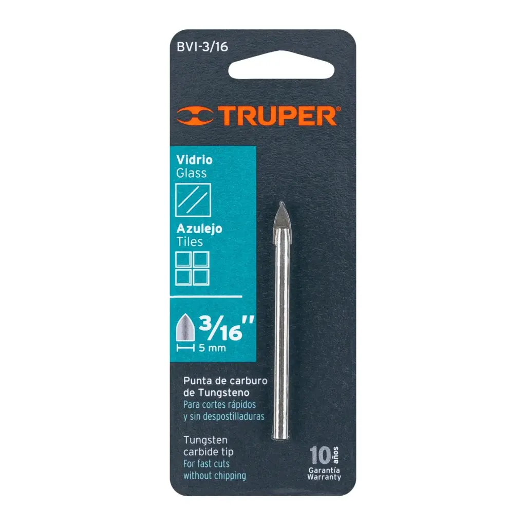 BROCA PARA VIDRIO Y MAYOLICA 3/16" TRUPER