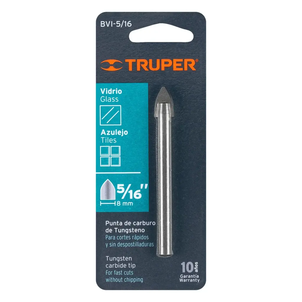 BROCA PARA VIDRIO Y MAYOLICA 5/16" TRUPER