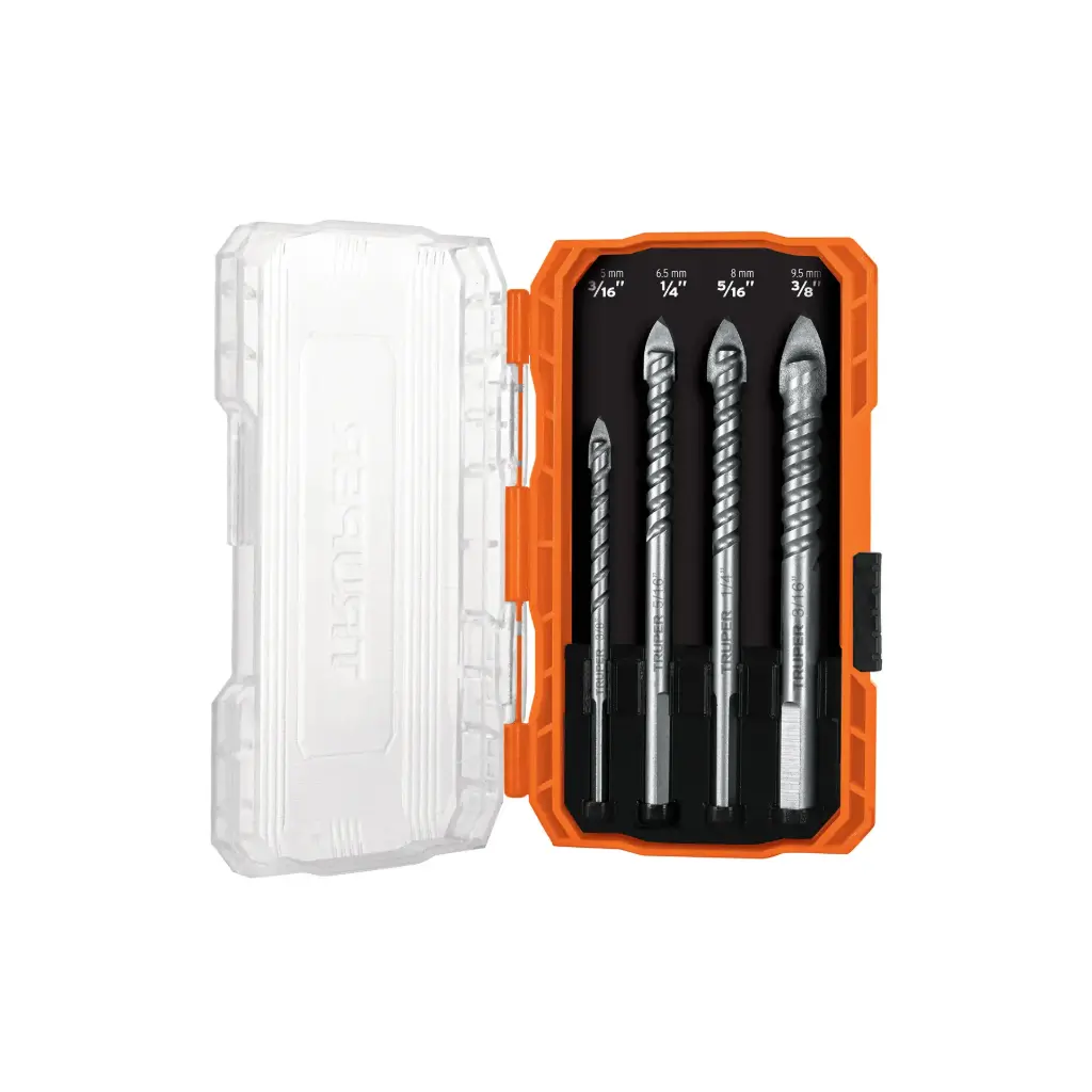 JUEGO DE 4 BROCAS PARA VIDRIO Y MAYOLICA TRUPER EXPERT
