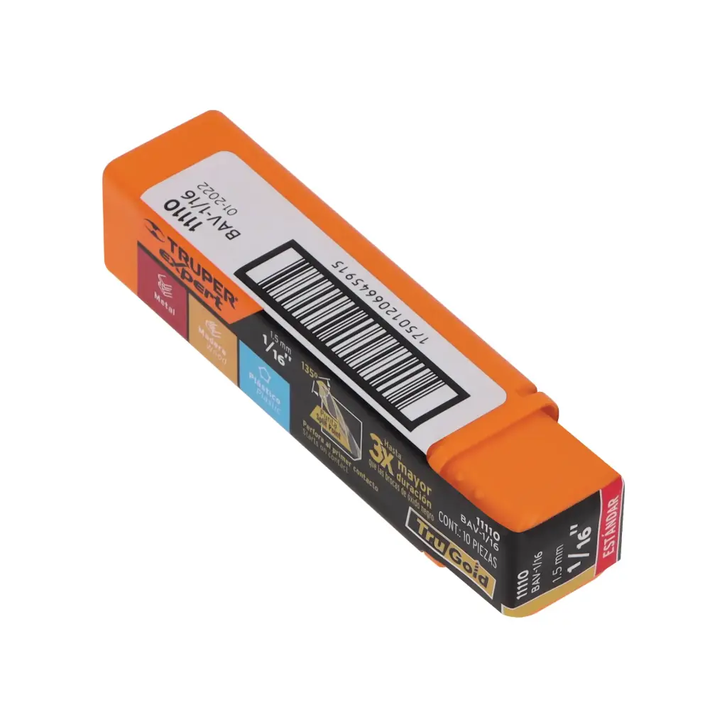 BROCA PARA METAL 1/16" LARGO 2", TRUPER