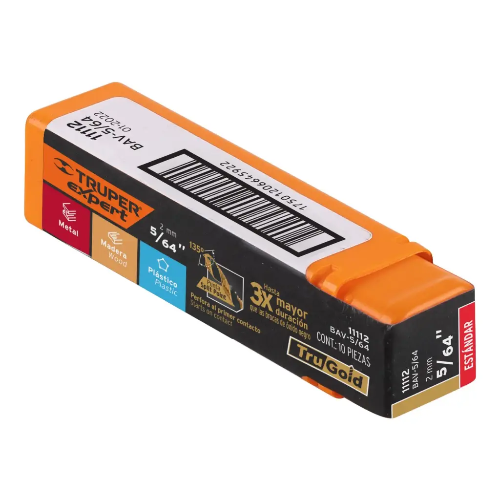 [11112] BROCA PARA METAL 5/64" LARGO 2", TRUPER