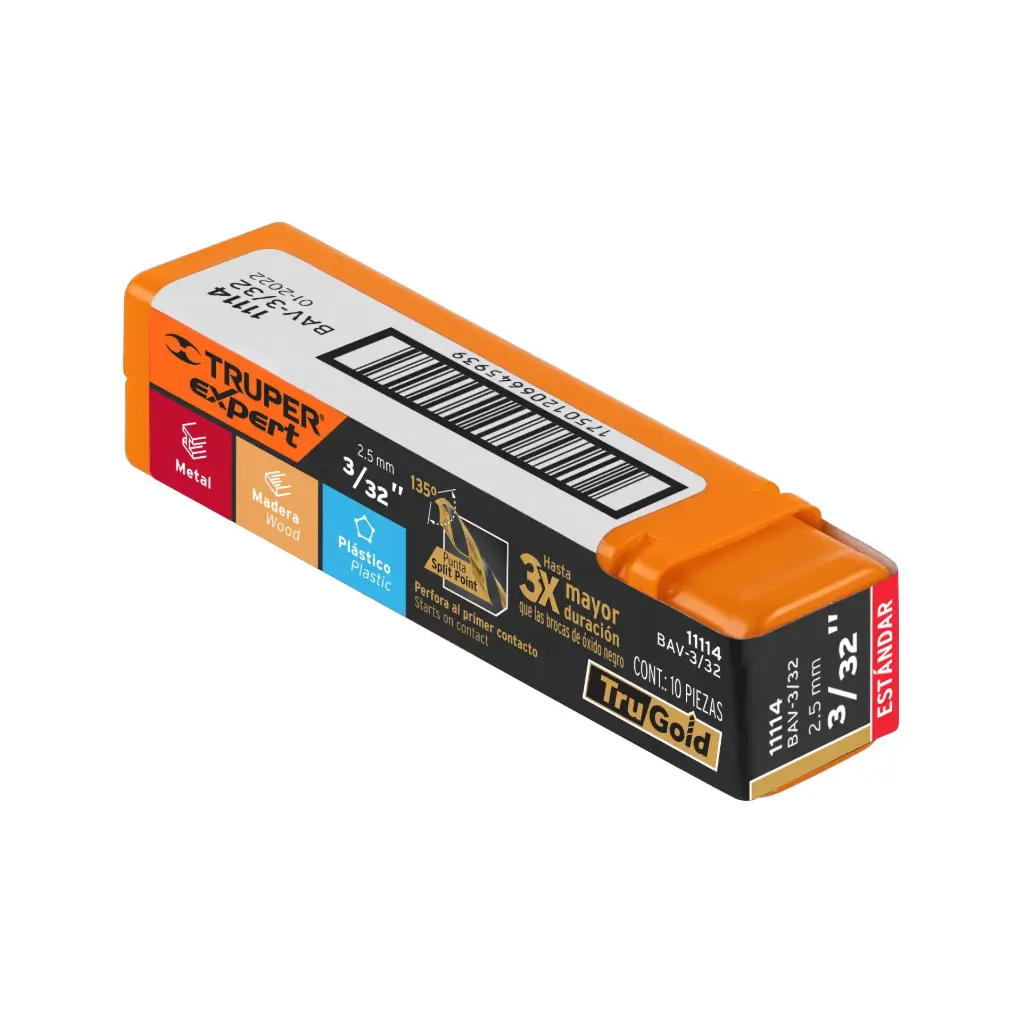 [11114] BROCA PARA METAL 3/32" LARGO 2", TRUPER