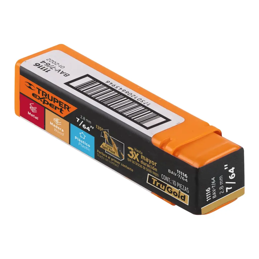 [11116] BROCA PARA METAL 7/64" LARGO 3", TRUPER