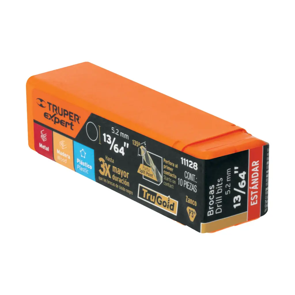 BROCA PARA METAL 13/64" LARGO 4", TRUPER