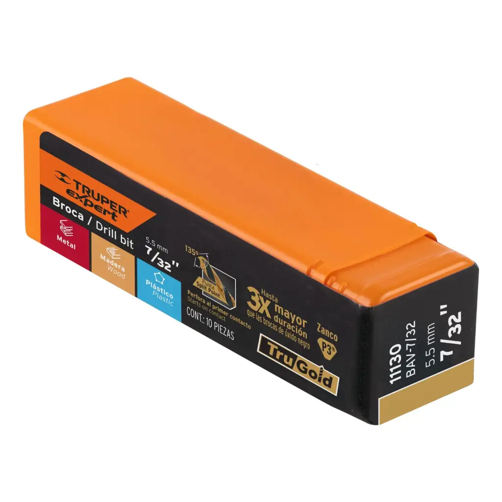 BROCA PARA METAL 7/32" LARGO 4", TRUPER