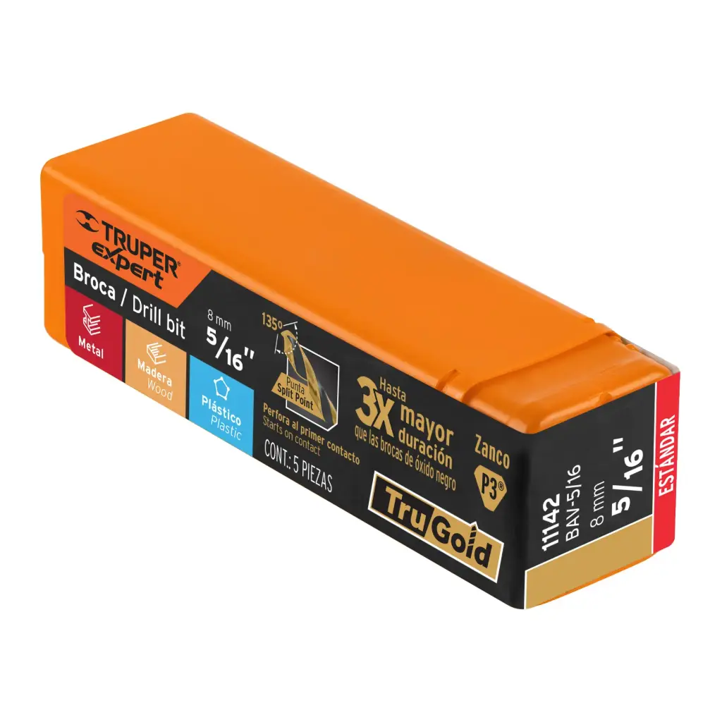BROCA PARA METAL 5/16" LARGO 5", TRUPER