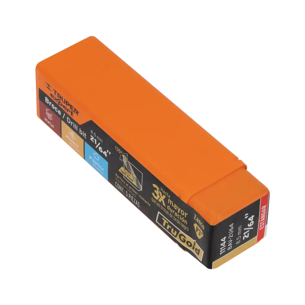 BROCA PARA METAL 21/64" LARGO 5", TRUPER