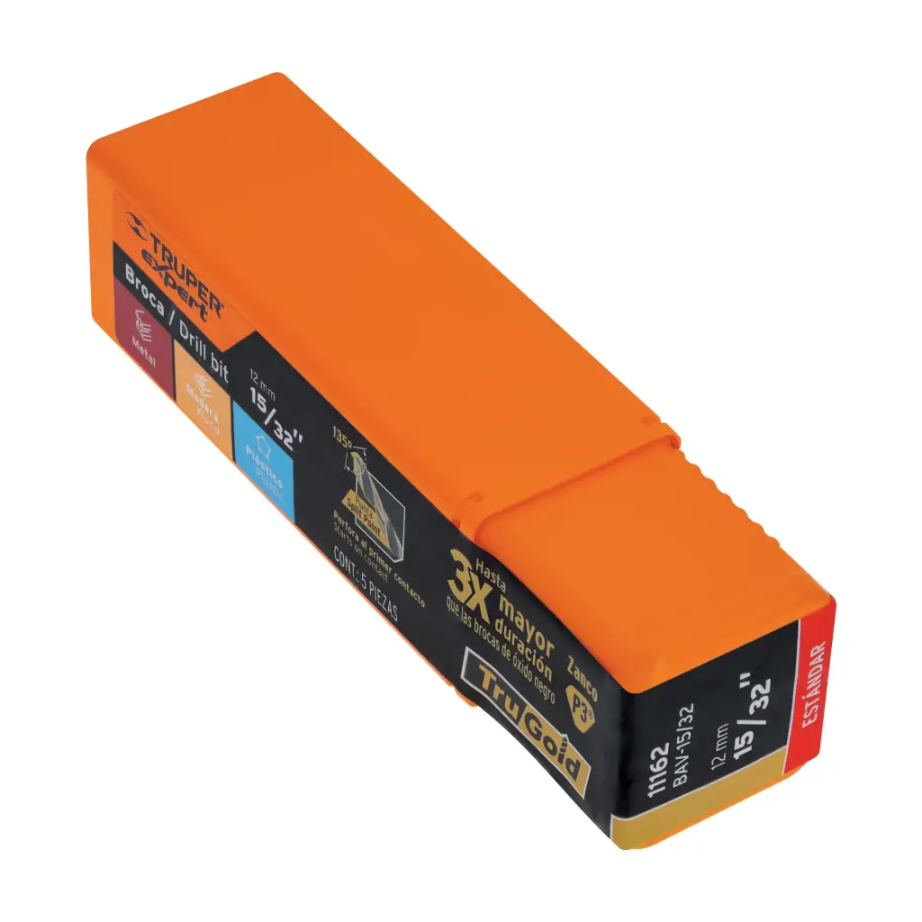 BROCA PARA METAL 15/32" LARGO 6", TRUPER