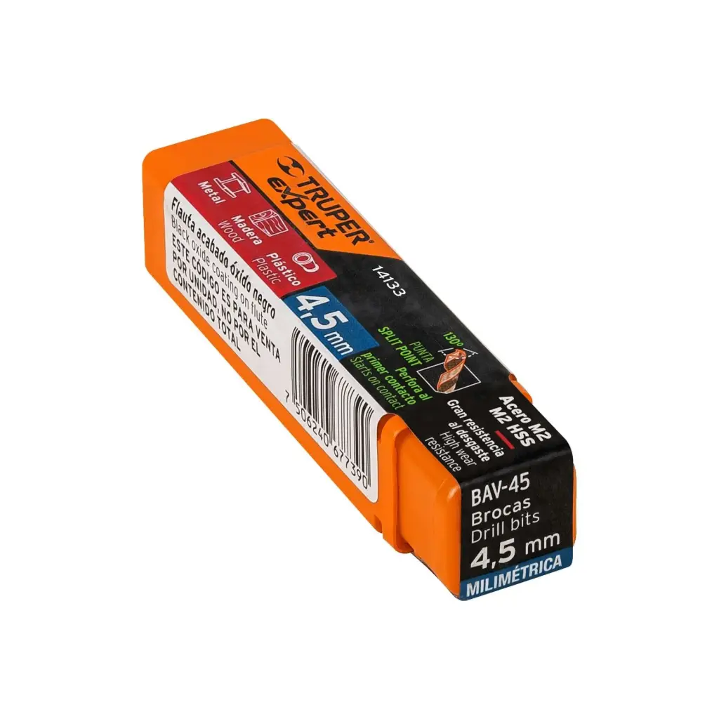 [14133] BROCA HSS 4.5 MM TRUGOLD PARA METAL, TRUPER EXPERT