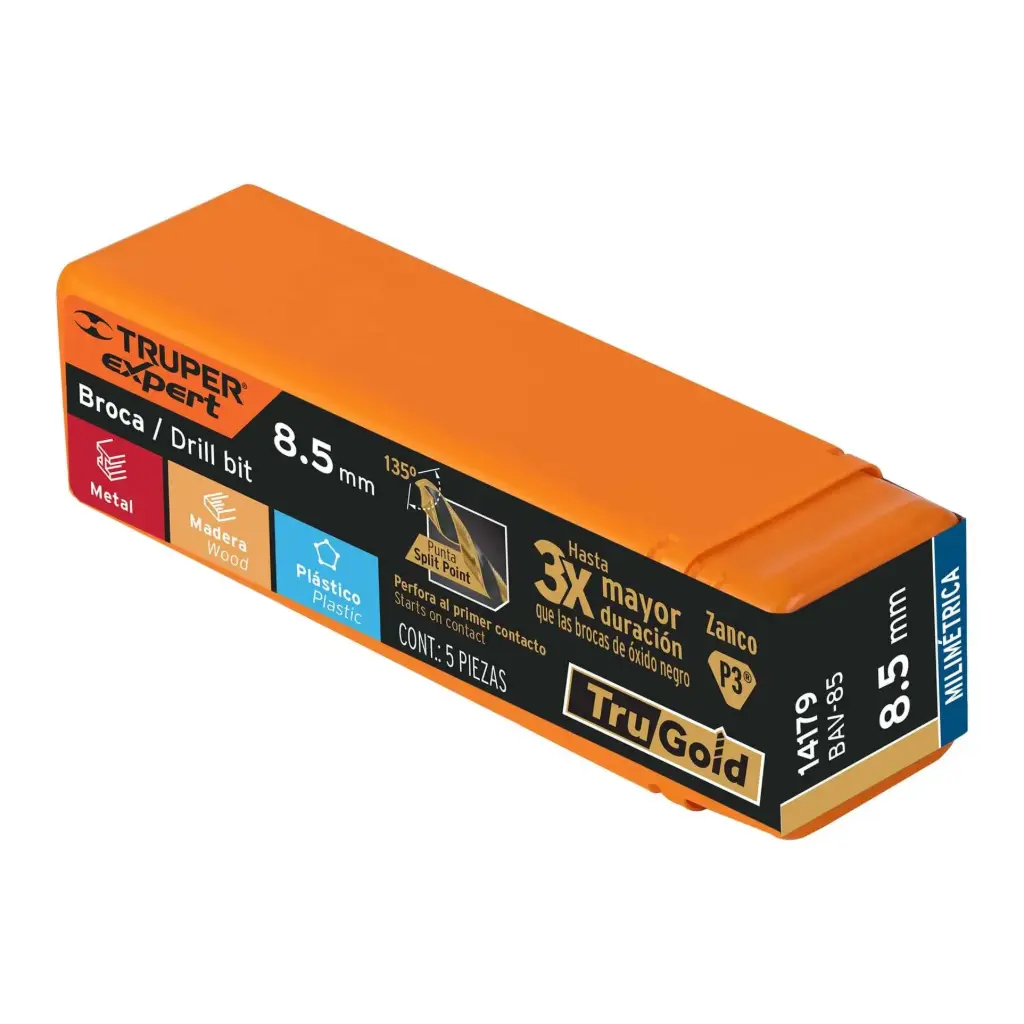 [14179] BROCA HSS 8.5 MM TRUGOLD PARA METAL, TRUPER EXPERT