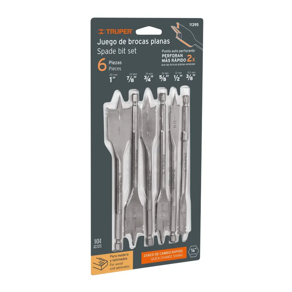 JUEGO DE 6 BROCAS PALETA PARA MADERA