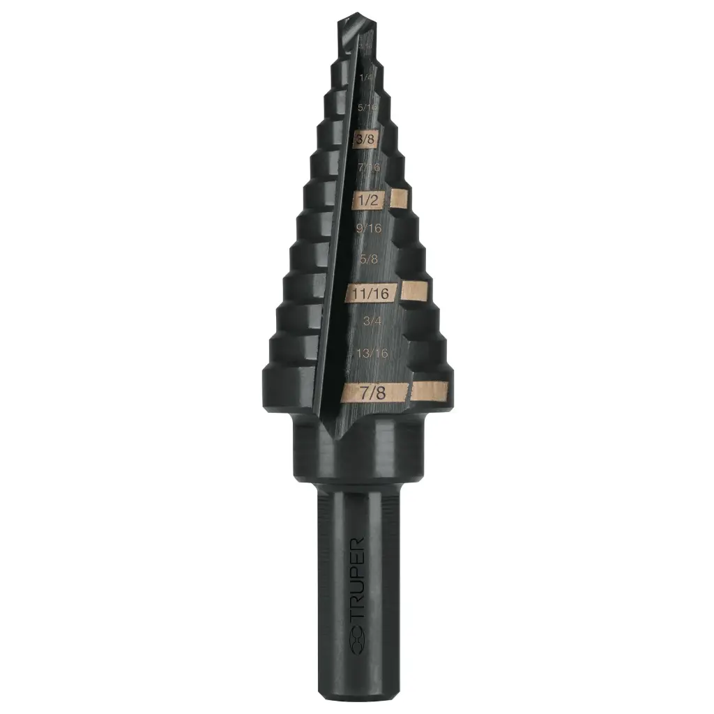 [12125] BROCAS ESCALONADAS OXIDO NEGRO 3/16"-7/8"x80mm-12125-TRUPER