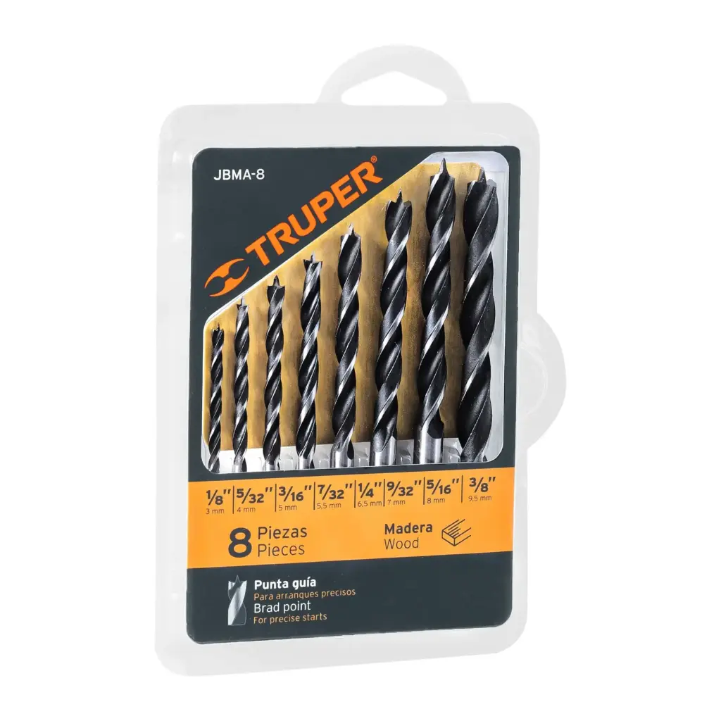 JUEGO DE 8 BROCAS PARA MADERA TRUPER