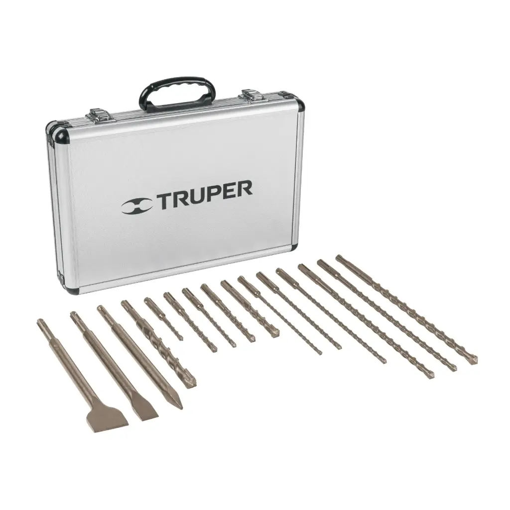 JUEGOS DE BROCAS Y CINCELES SDS PLUS, 15 PIEZAS