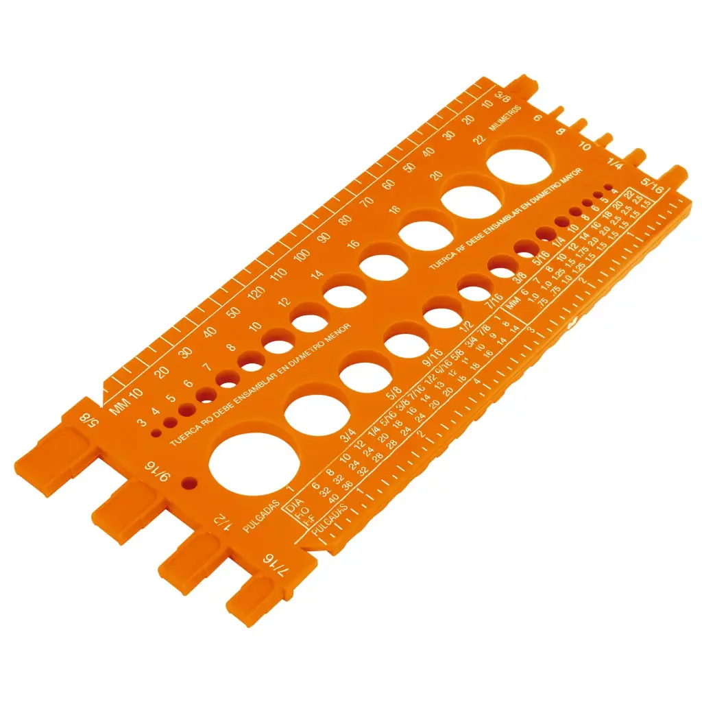 [10811] REGLA MEDIDORA DE TUERCAS Y TORNILLOS, 22 CM