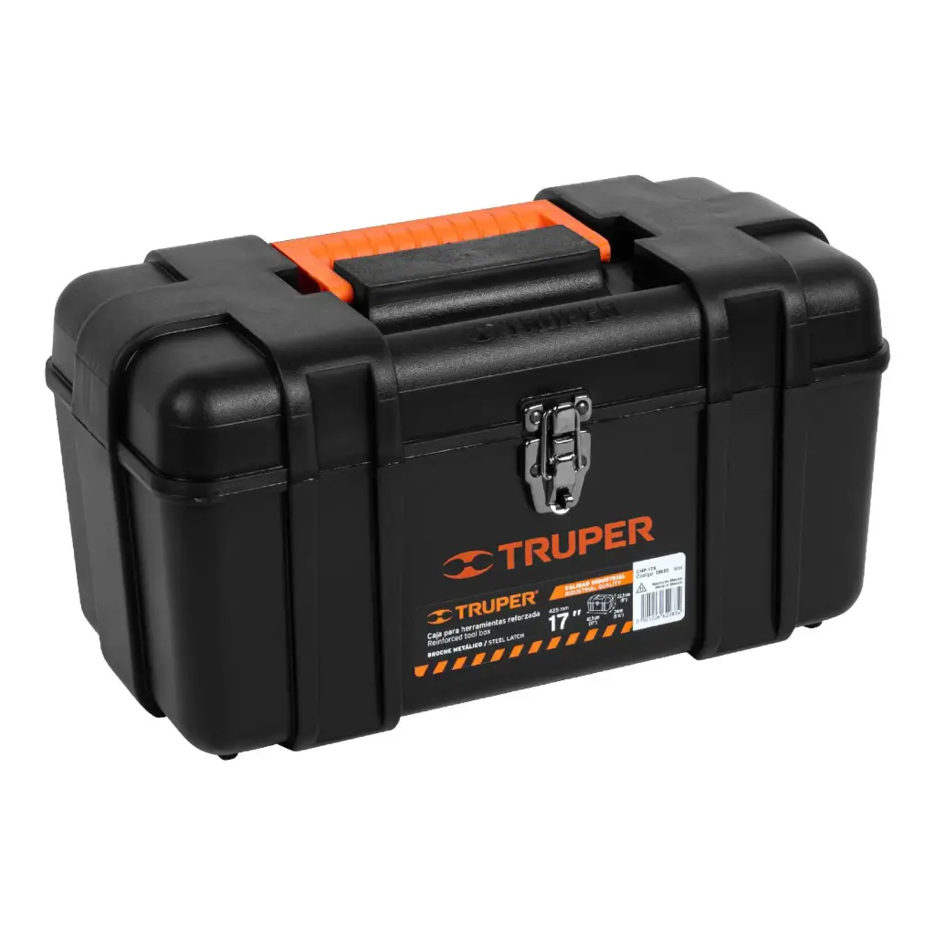 [19656] CAJA PARA HERRAMIENTA DE 17" INDUSTRIAL, BROCHES METÁLICOS