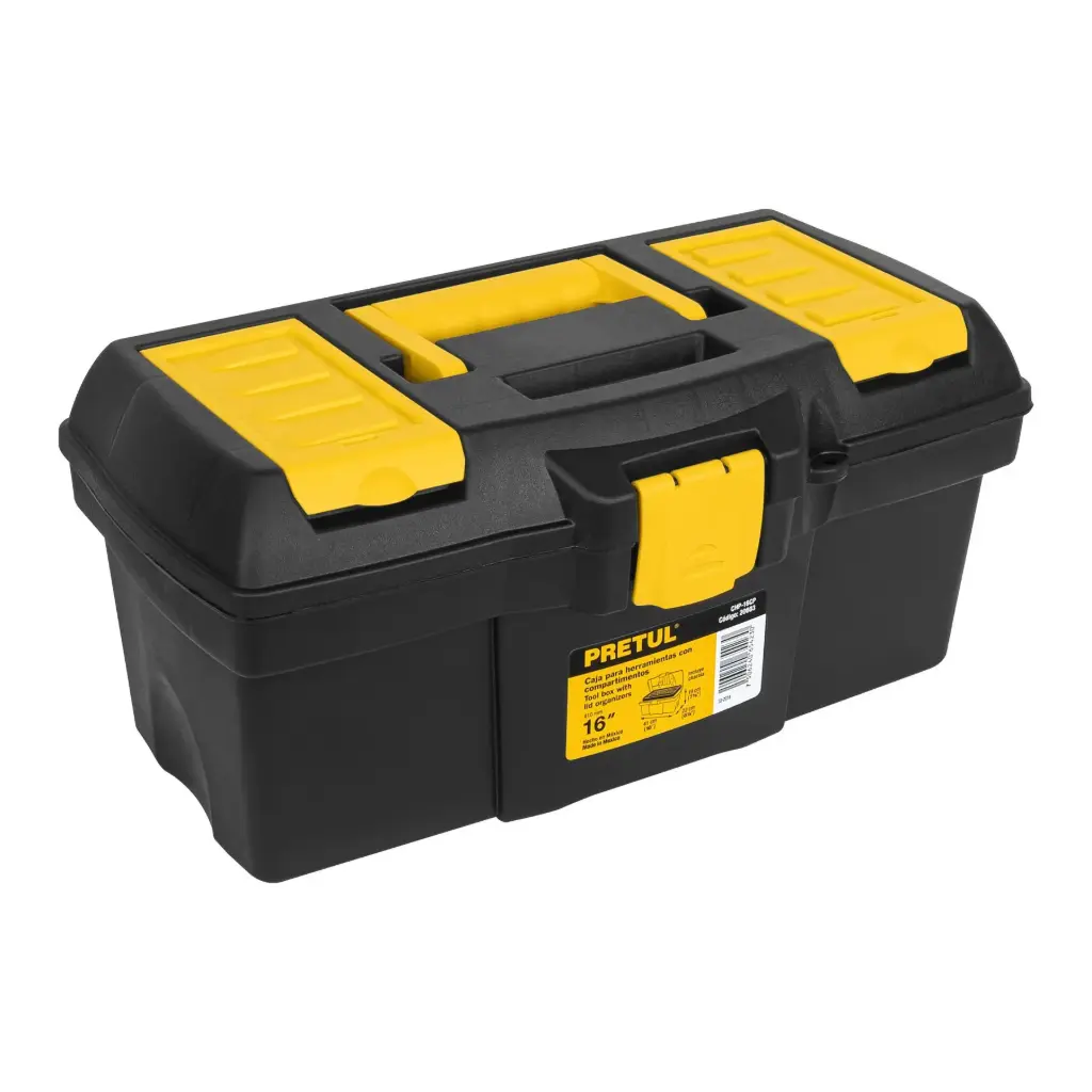 [20603] CAJA PARA HERRAMIENTA DE 16" CON COMPARTIMENTOS, PRETUL