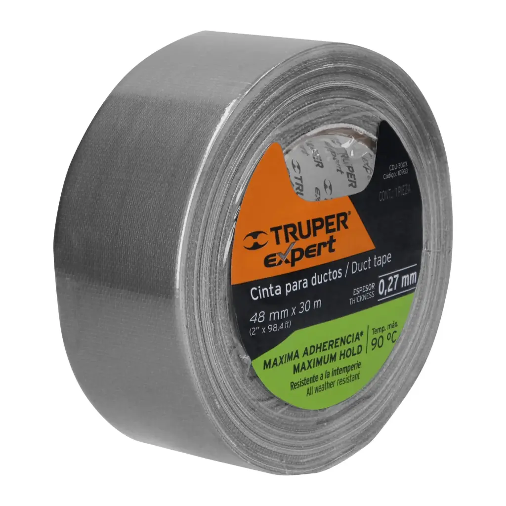 [10933] CINTAS DUCTE TAPE 30M X 48MM 90°C TRUPER EXPERT