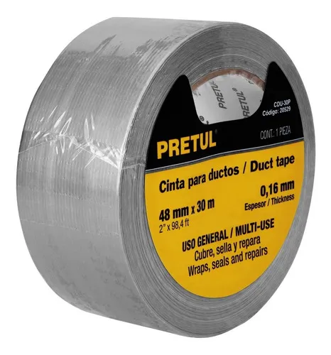 [20529] CINTAS DUCTE TAPE 30M X 48MM PRETUL