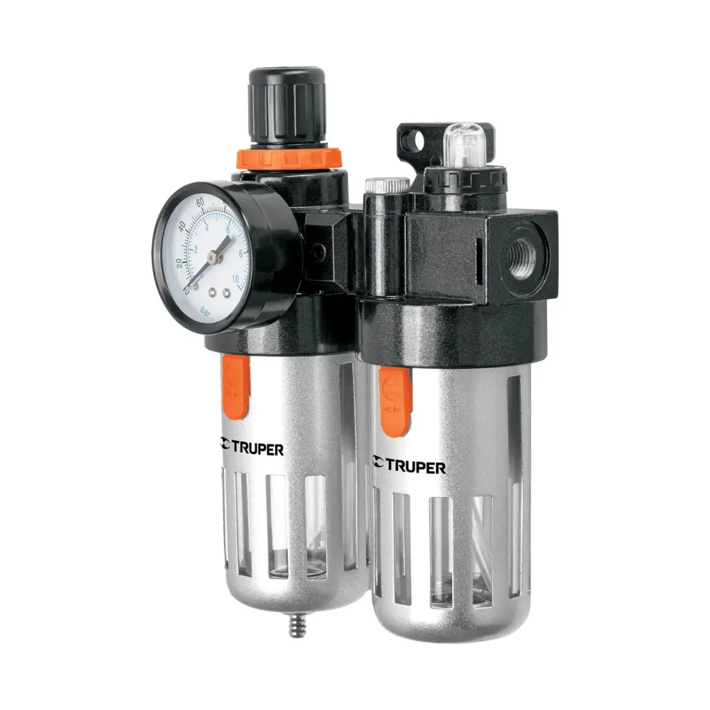FILTRO Y REGULADOR DE PRESION AIRE TRUPER CON MODULO DE LUBRICACION