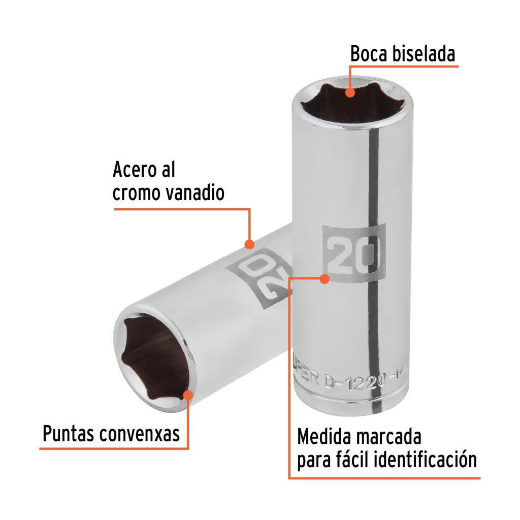 DADO TUBULAR HEXAGONAL 20MM TRUPER