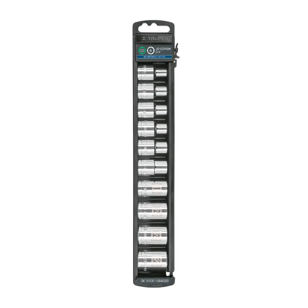[10026] JUEGO DE 10 DADOS TORX 1/2 E-8 E-24 TRUPER