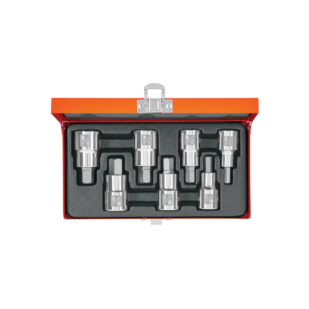 [13929] JUEGO DE 7 DADOS PUNTA HEXAGONAL (1/2) 1/4-9/16 TRUPER