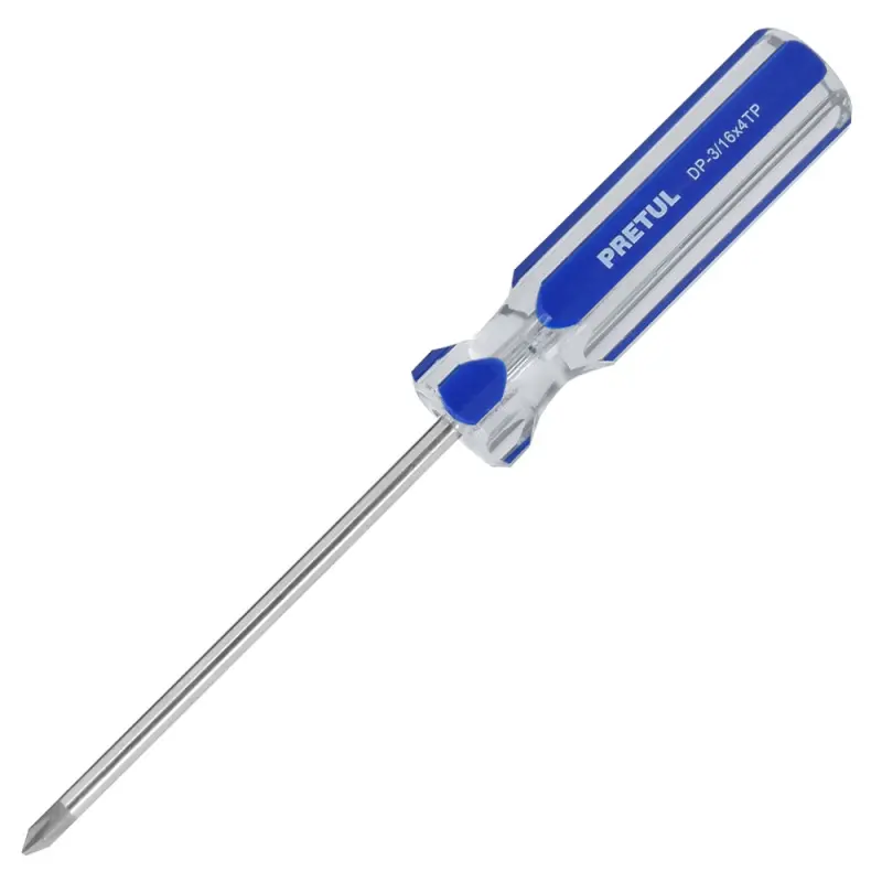 DESARMADORES PLANOS, MANGO DE PVC 3/16 X 4" , PRETUL