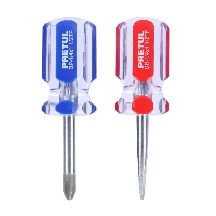 DESARMADORES DE CRUZ,M MANGOV DE PVC 1/4 X 1.1/2", PRETUL