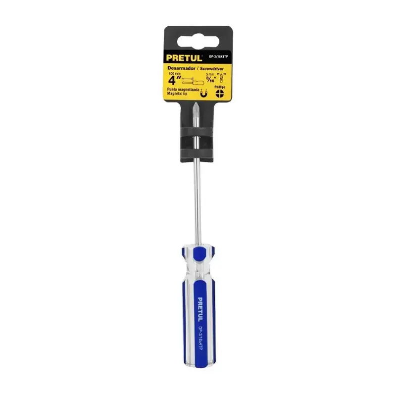 DESARMADORES DE CRUZ,M MANGOV DE PVC 1/4 X 4", PRETUL