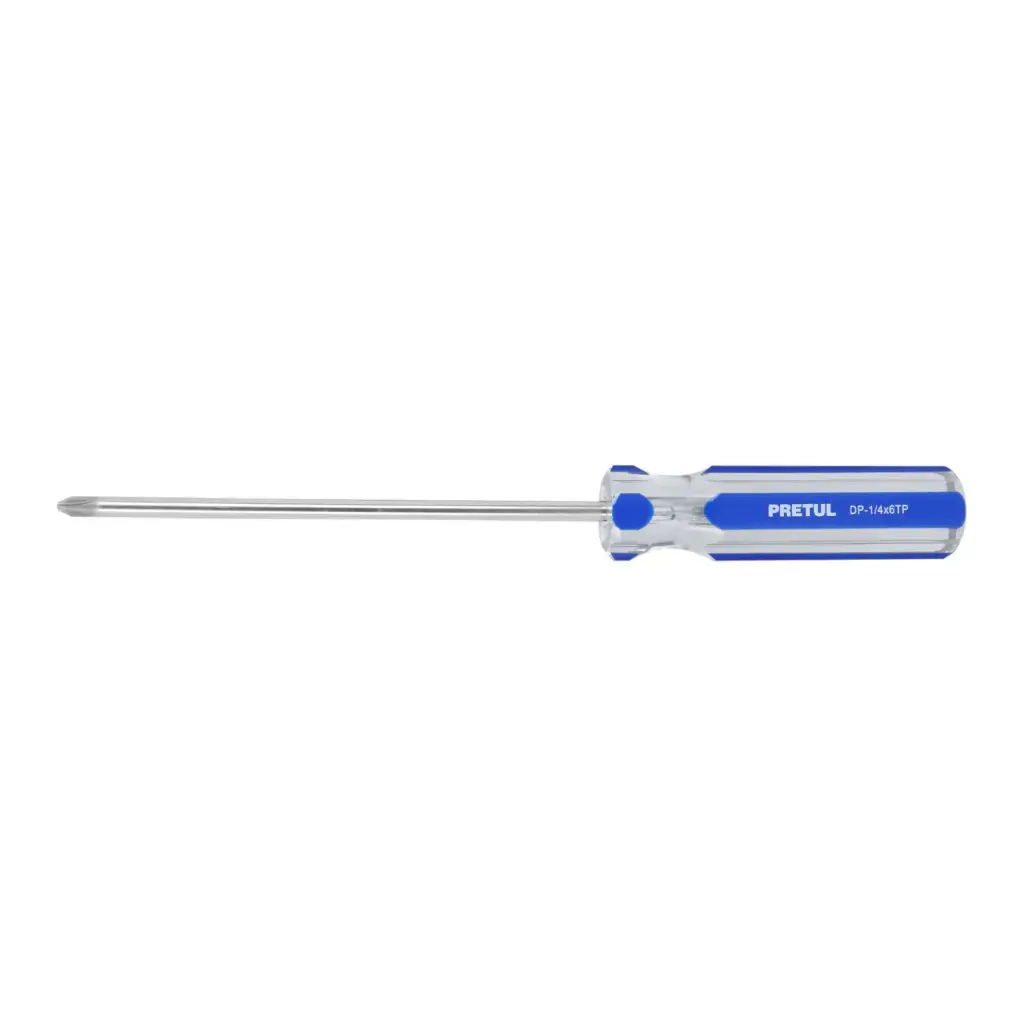 DESARMADORES DE CRUZ,M MANGOV DE PVC 1/4 X 6", PRETUL