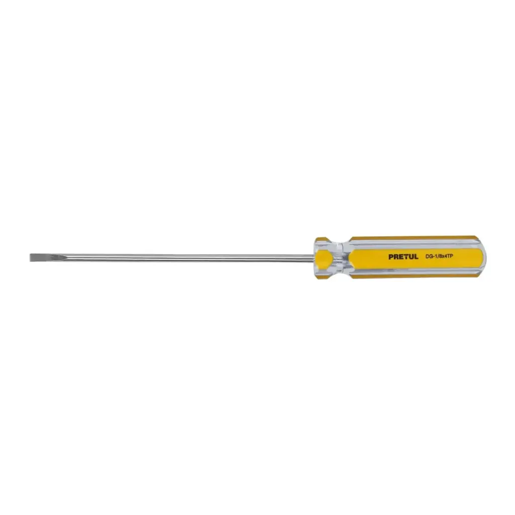 DESARMADOR CABINET, MANGO DE PVC 1/8 X 4" , PRETUL