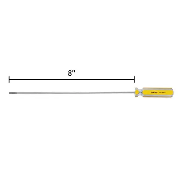 DESARMADOR CABINET, MANGO DE PVC 1/8 X 8" , PRETUL