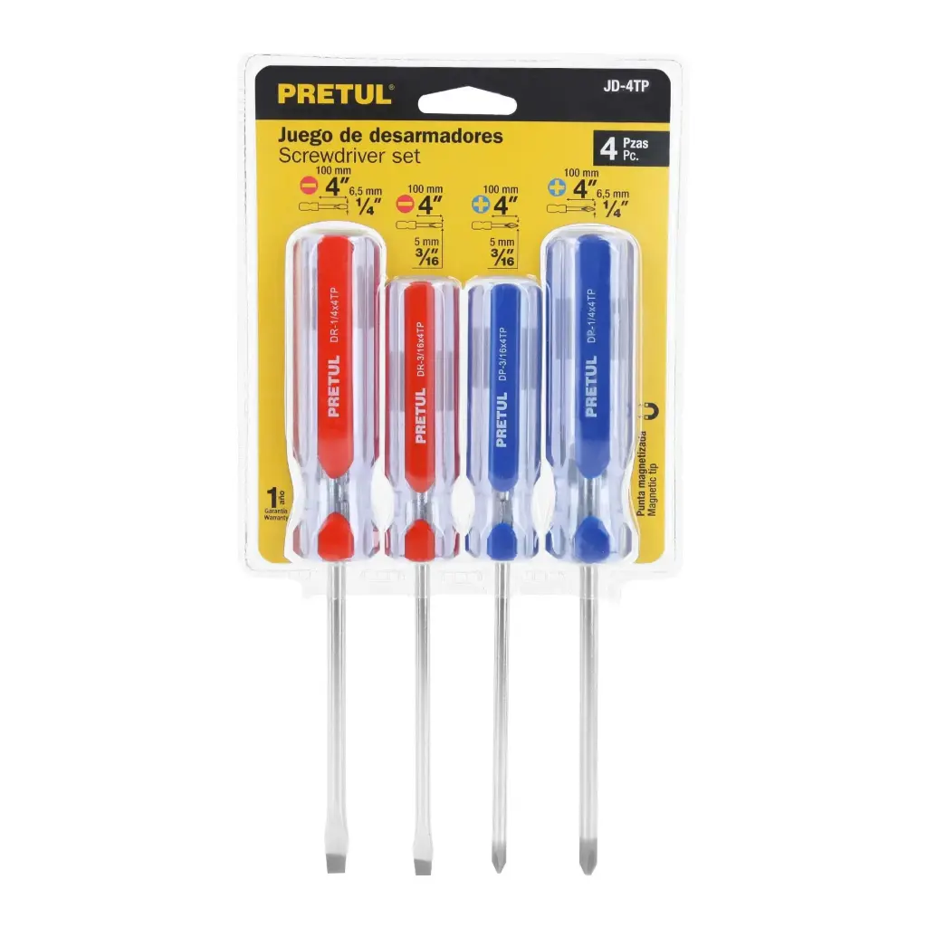 [20212] JUEGO DE 4 DESRAMADORES , MANGO DE PVC , PRETUL