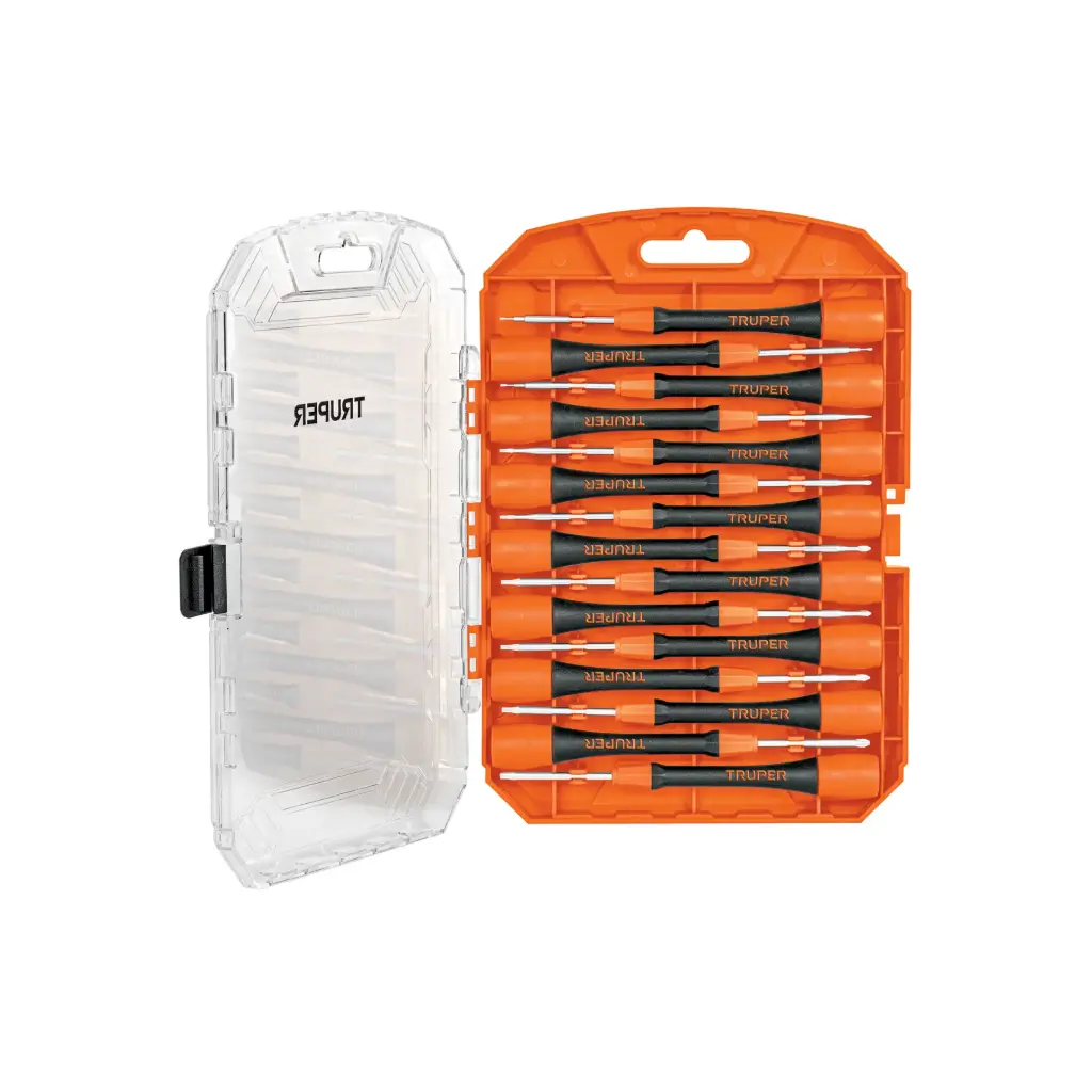 [14205] JUEGO CON 15 DESARMADORES DE JOYERO TRUPER