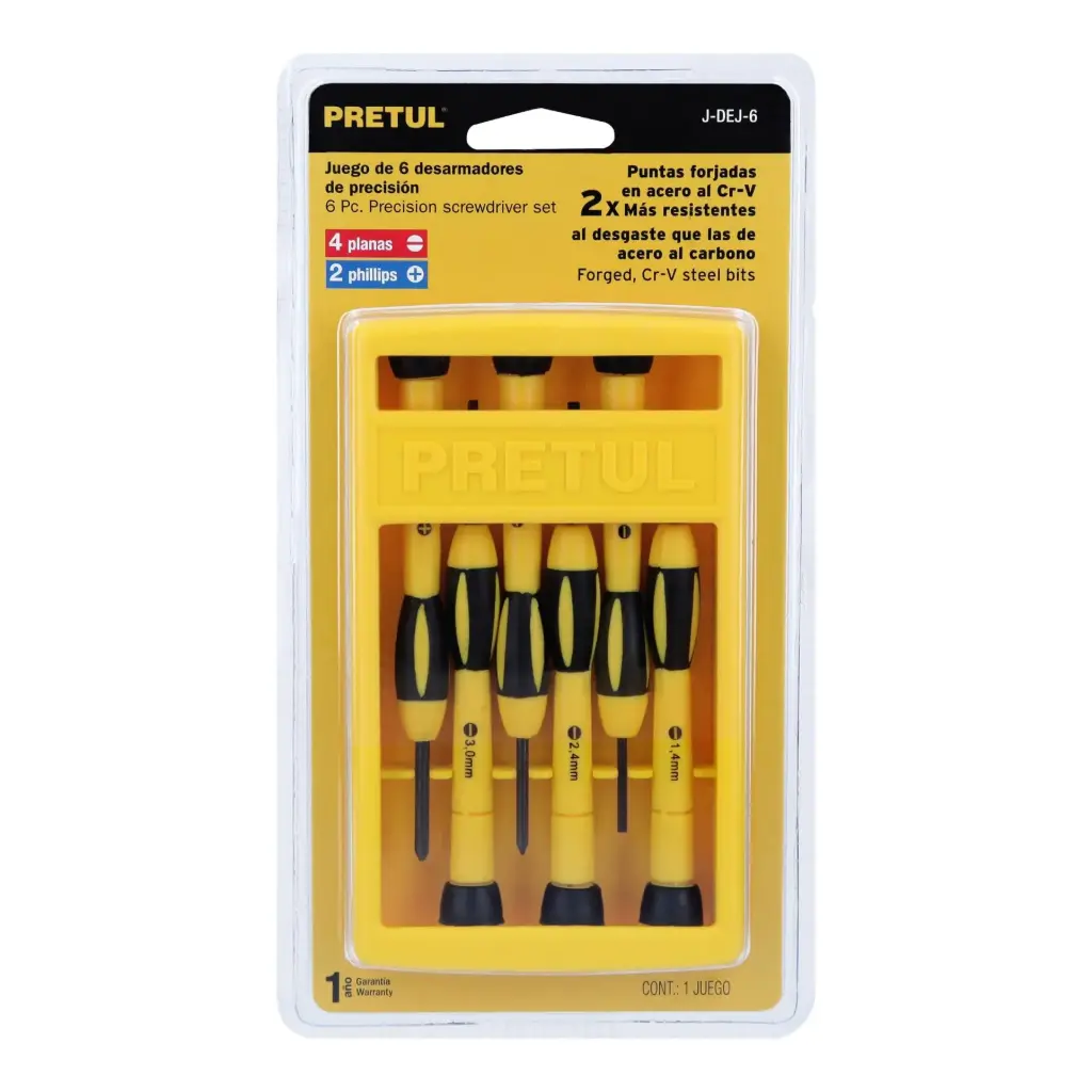 [21381] JUEGO CON 6 DESARMADORES DE JOYERO PRETUL
