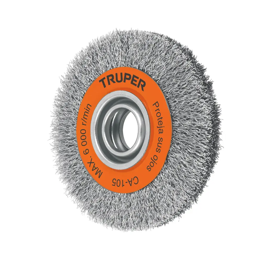 [11526] ESCOBILLAS DE ALAMBRE ONDULADO , DIAMETRO 6", CALIBRE , 0.35 (1.1/8) TRUPER