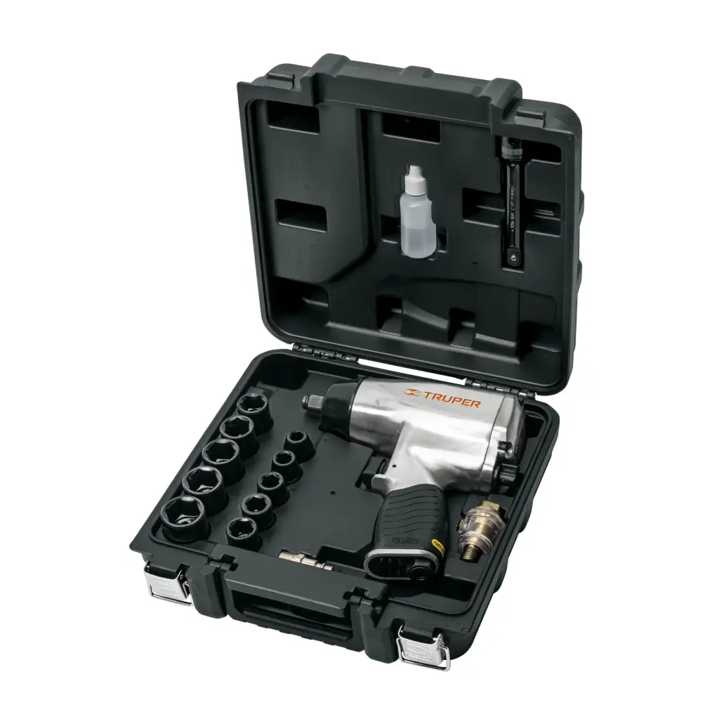 KIT DE LLAVE DE IMPACTO 1/2 CON ESTUCHE PLASTICO TRUPER