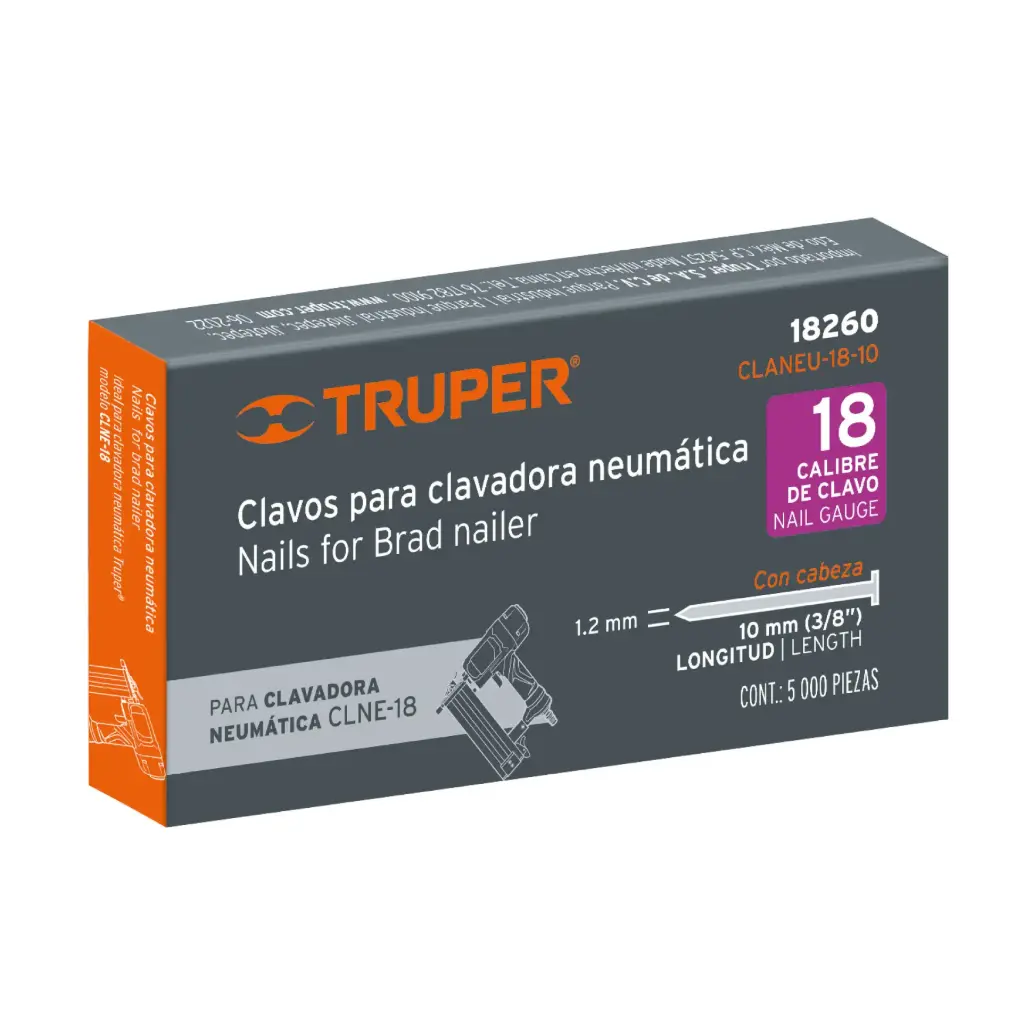 [18260] CLAVOS CALIBRE 18 LARGO 3/8"(10MM) TRUPER