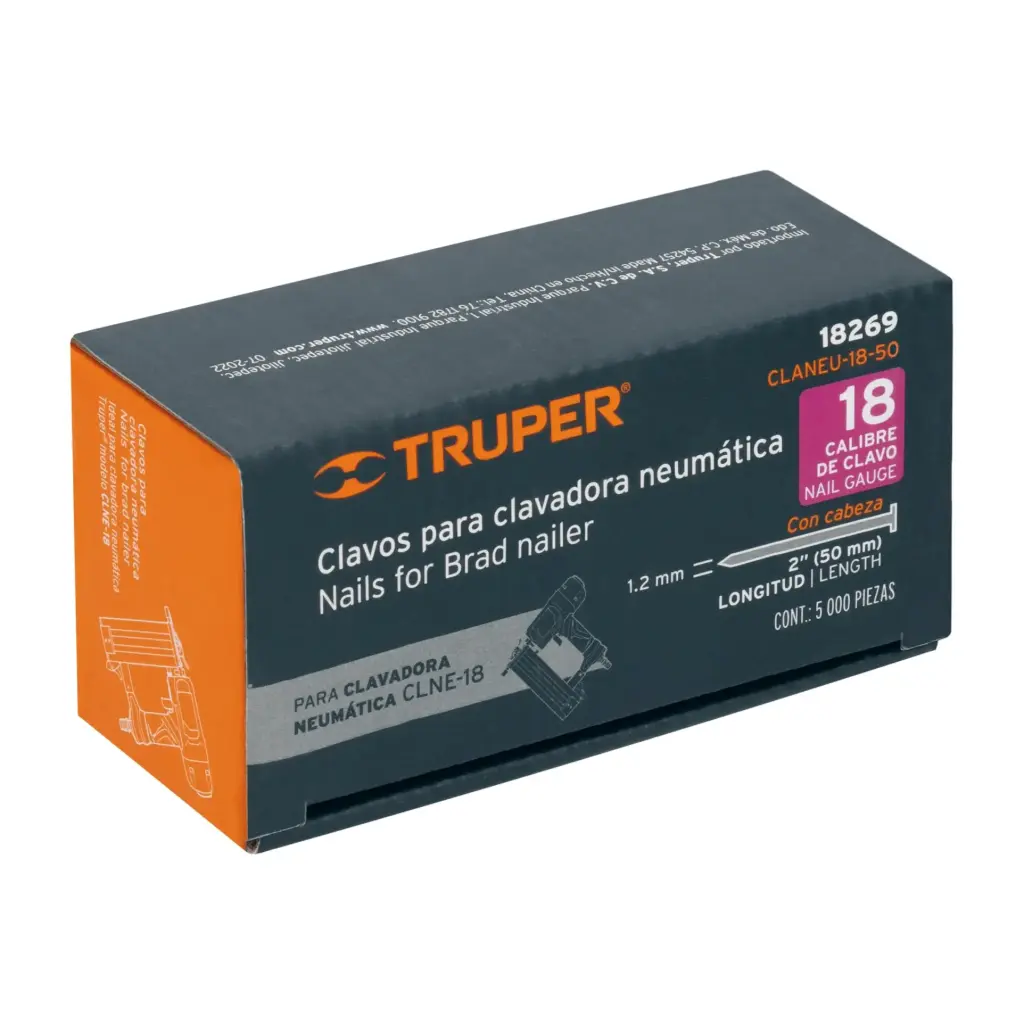 [18269] CLAVOS CALIBRE 18 LARGO 2"(50MM) TRUPER CAJA X 5000PZ