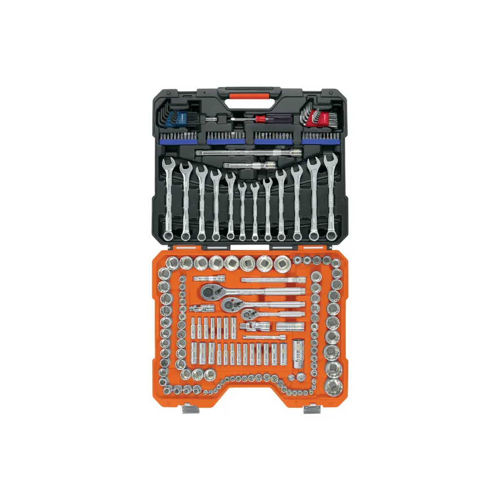 [12894] JUEGO DE 199 PIEZAS MIXTO 1/4" 3/8" 1/2" CON ESTUCHE TRUPER