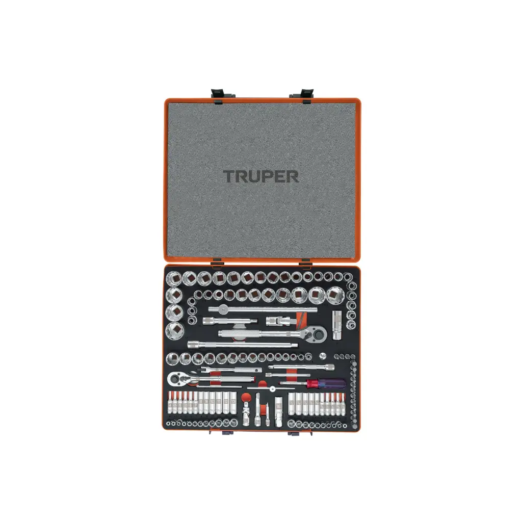 [13975] JUEGO DE 135 PIEZAS MIXTO 1/4" 3/8" 1/2" TRUPER
