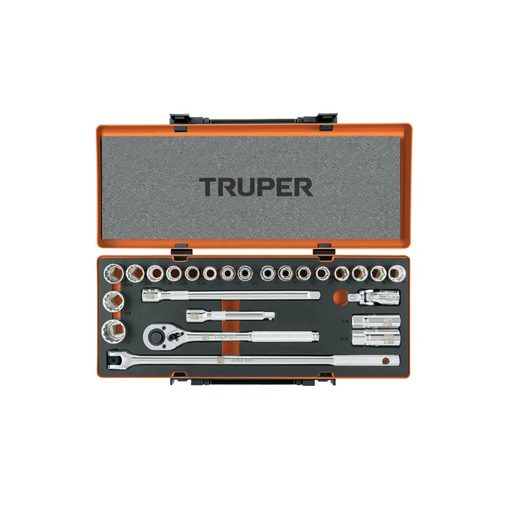 JUEGO DE 25 PIEZAS MIXTO 1/2" TRUPER