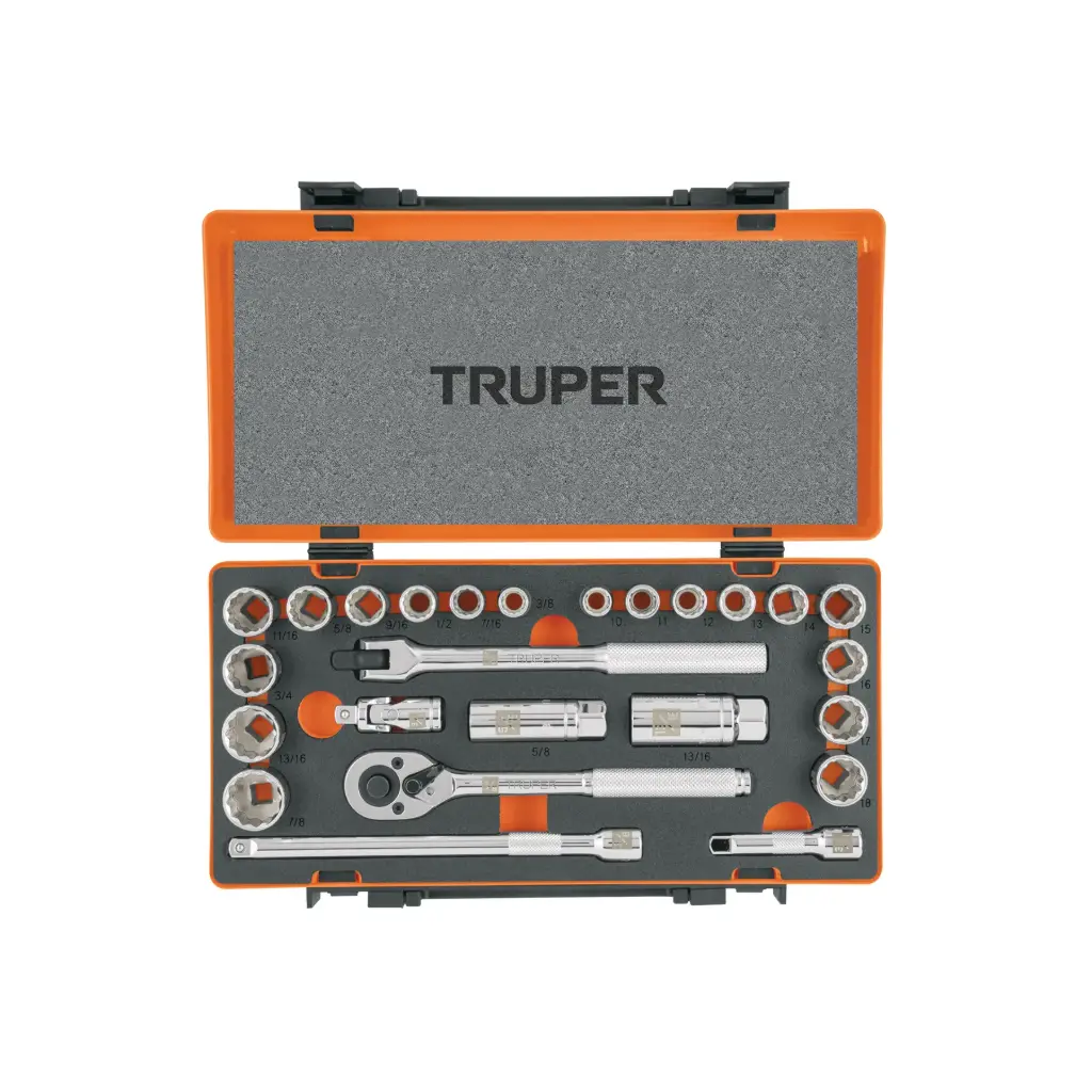 [13954] JUEGO DE 25 PIEZAS MIXTO 3/8" TRUPER