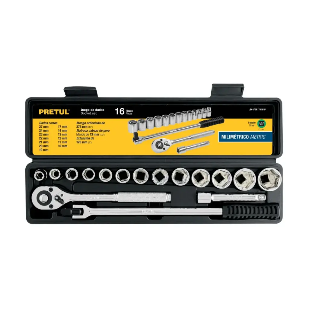 [21174] JUEGO DE 16 PIEZAS,MM, 1/2" PRETUL