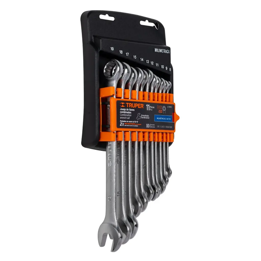 [15779] JUEGO DE 11 LLAVES MIXTAS GRANALLADAS MILIMETRICAS TRUPER