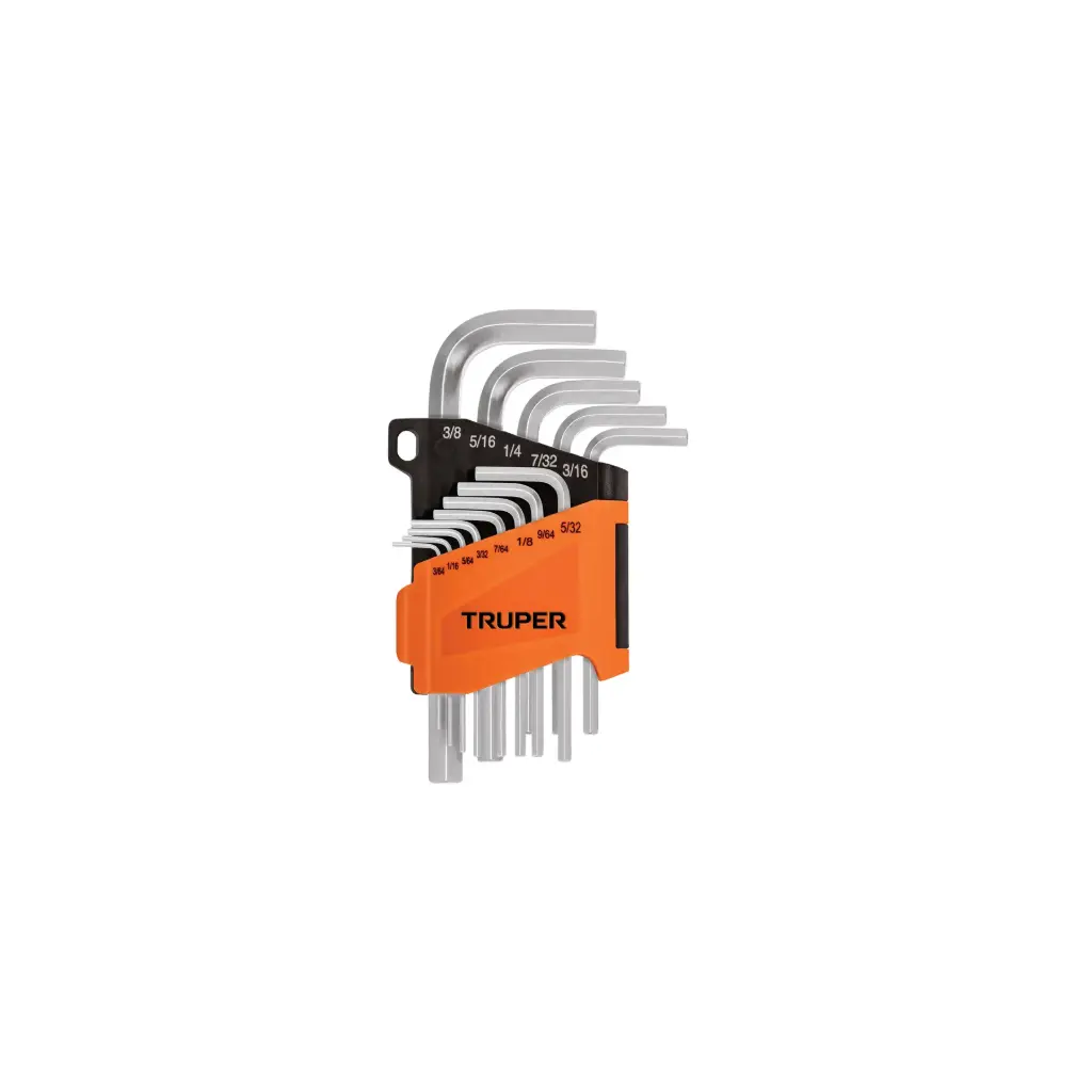 [15545] JUEGOS DE LLAVE ALLEN 13 PZ , PUNTA HEXAGONAL , ORGANIZADOR PLASTICO ABATIBLE 3/64"-3/8" TRUPER