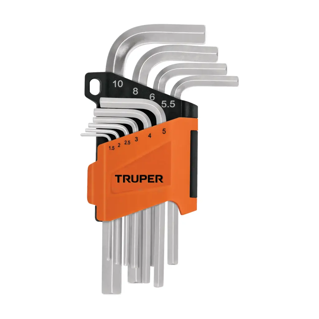 JUEGOS DE LLAVE ALLEN , PUNTA HEXAGONAL , ORGANIZADOR PLASTICO ABATIBLE 1.5MM-10MM TRUPER