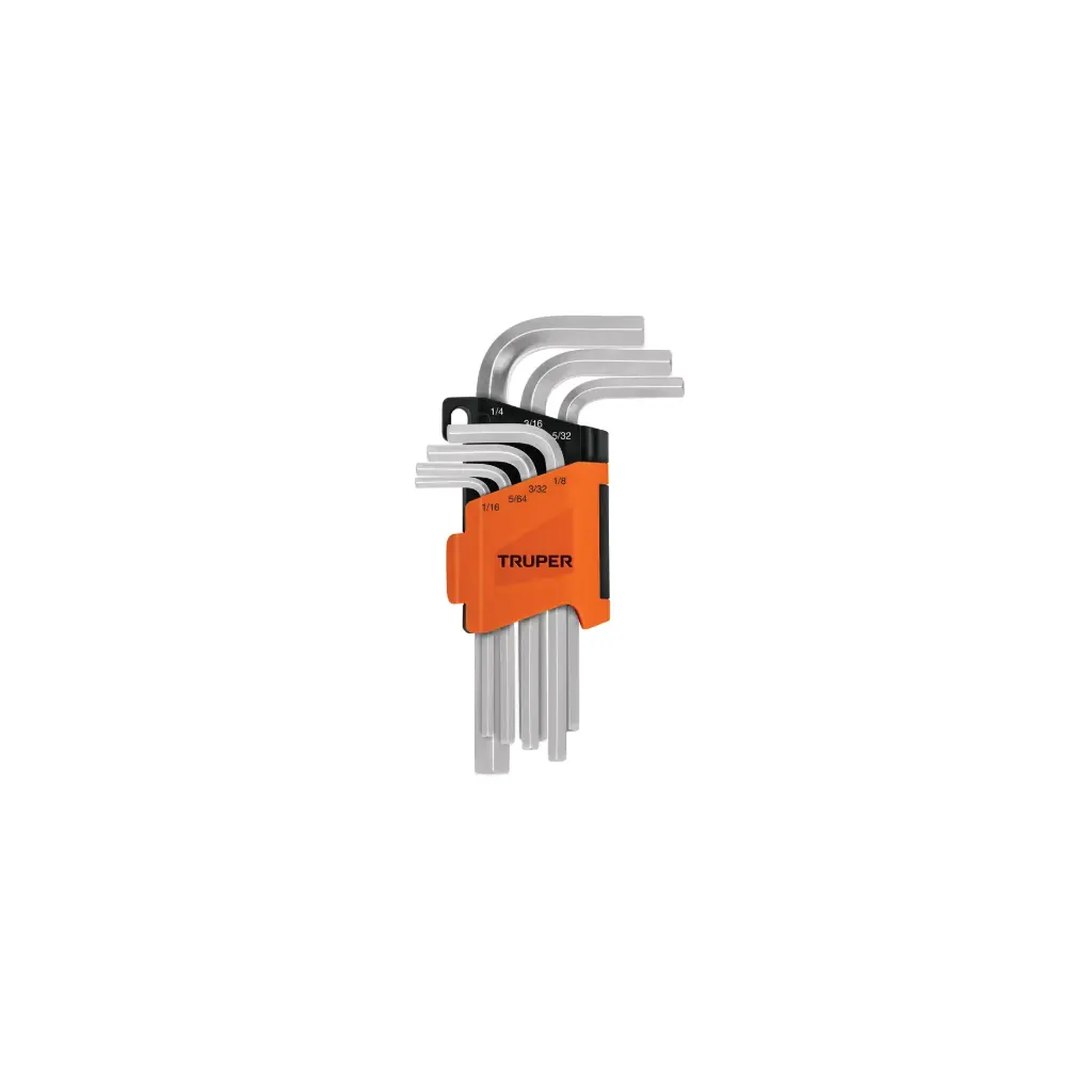 [15533] JUEGOS DE LLAVE ALLEN , PUNTA HEXAGONAL , ORGANIZADOR PLASTICO ABATIBLE 1/16"-1/4" TRUPER